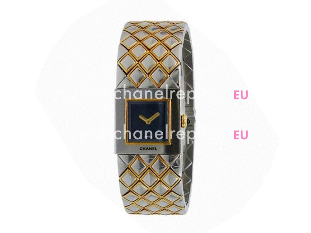 Chanel Matelasse Quartz Black Dial Ladies Watch H0475