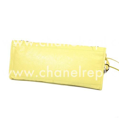 Balenciage Part Time Lambskin Aged Brass hardware Bag Lemon Yellow B2055091