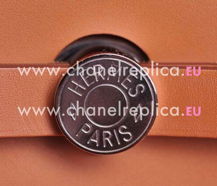 Hermes Herbag 39 Cassis-Fauve Orange Two-Tone Silver Bag H47386