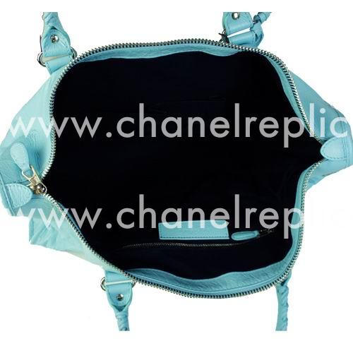 Balenciage Gaint 12 Work Lambskin Silvery hardware Bag Water Blue B2055106