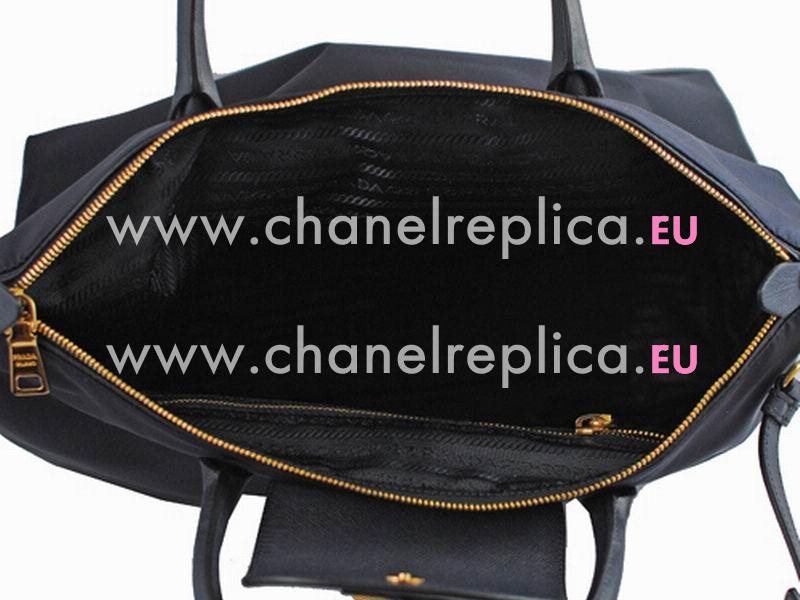 Prada Teaauto Saffiano Classic Triangle Logo Nylon Handle/Shoulder Bag Deep Blue PBN59833