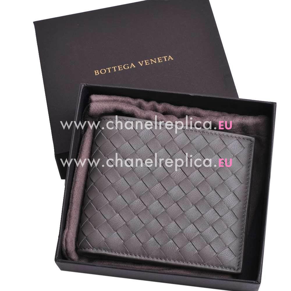 Bottega Veneta Classic Weave Nappa Wallet In Elephant gray BV6112910