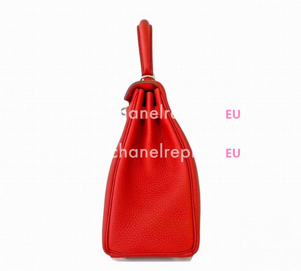 Hermes Vermillion 25cm Lipstick Red Togo Mini Kelly Bag Palladium Rare Jewel HK1025VLT