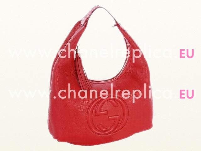 Gucci Soho Embossed Calfskin Tote Bag Red G349944