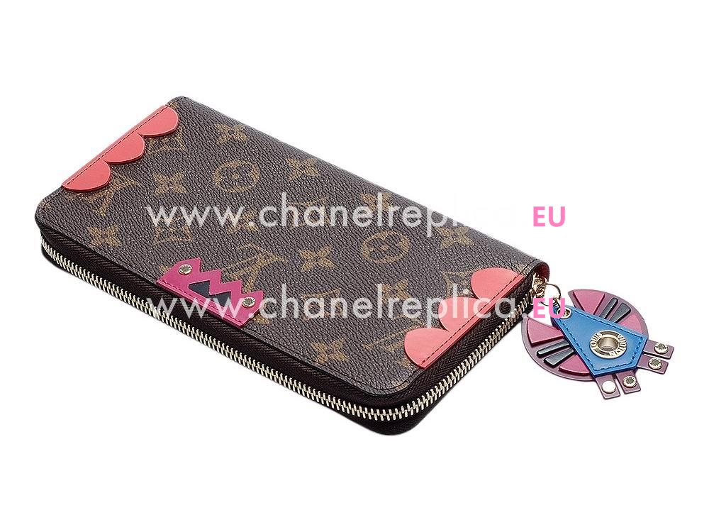 Louis Vuitton Monogram Canvas Totem Flamingo Zippy Wallet M61364