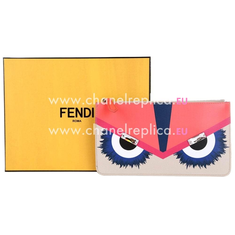 FENDI Monster Eye Cowhide Leather Handle Bag Pink F1548714