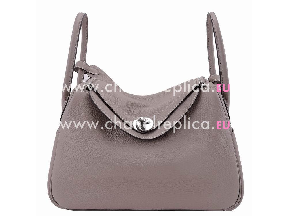 Hermes Lindy 26 Dove Gray Togo Clemence Bag With Palladium LD2681TTN