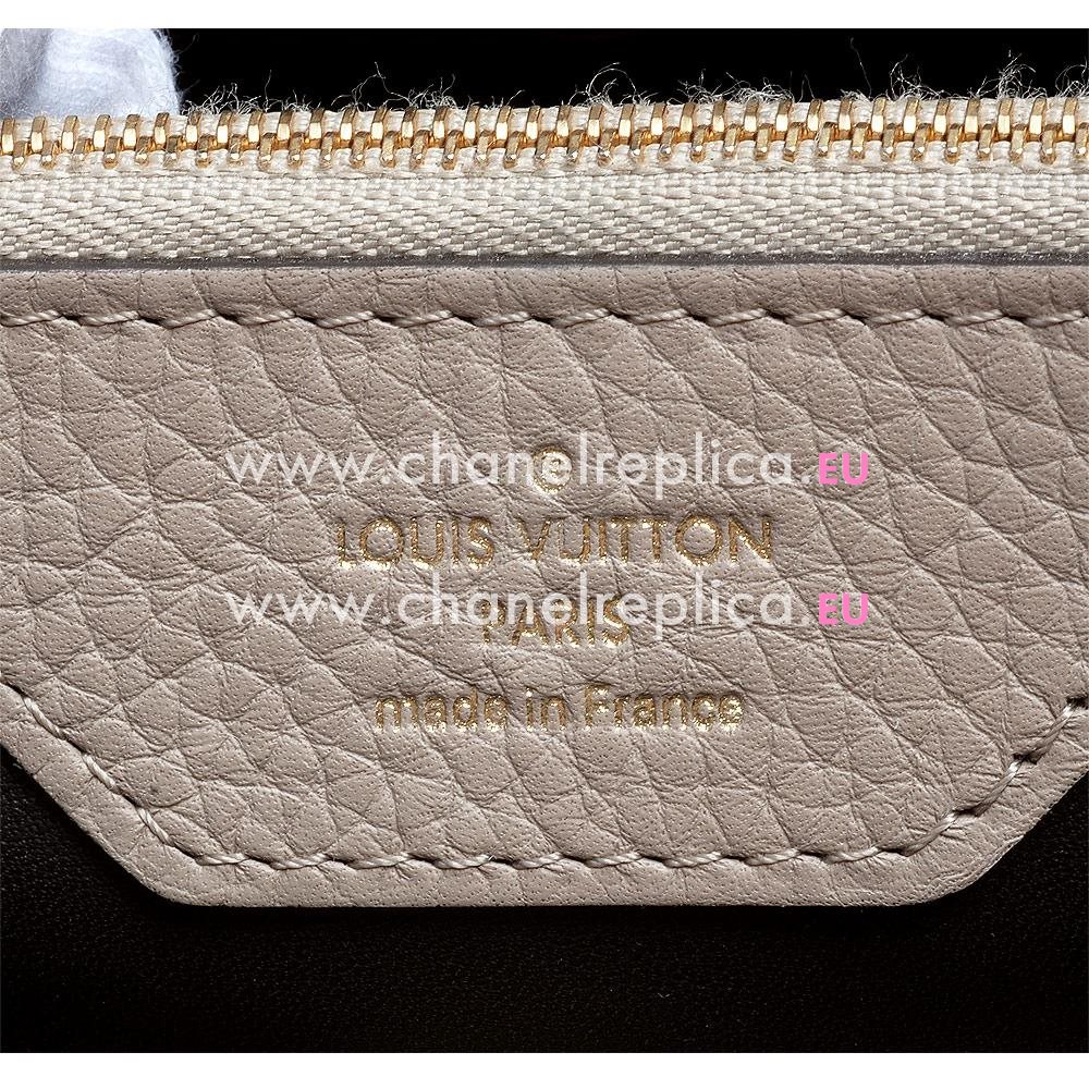 Louis Vuitton Capucines Taurillon Calfskin MM Bag Galet M94428