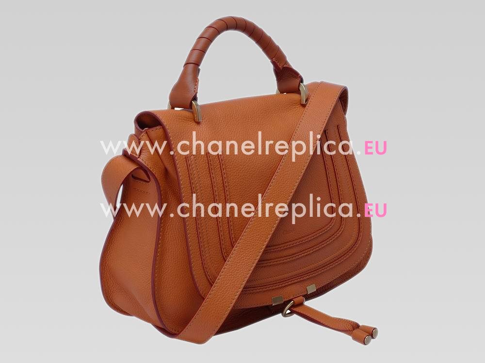 CHLOE Medium Marcie Calfskin Single Handle Bag Orange C466426
