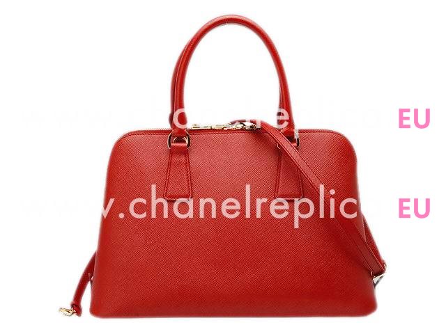 Prada Lux Saffiano Classic Triangle Logo Cowhide Handle/Shoulder Bag Red P415570