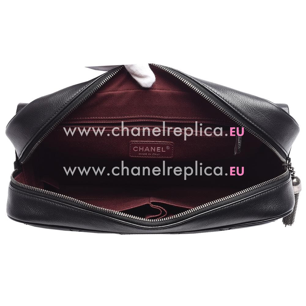 Chanel 31 Rue Cambon Calfskin Quilted Anti-silver Chain Tassels Bag A688345
