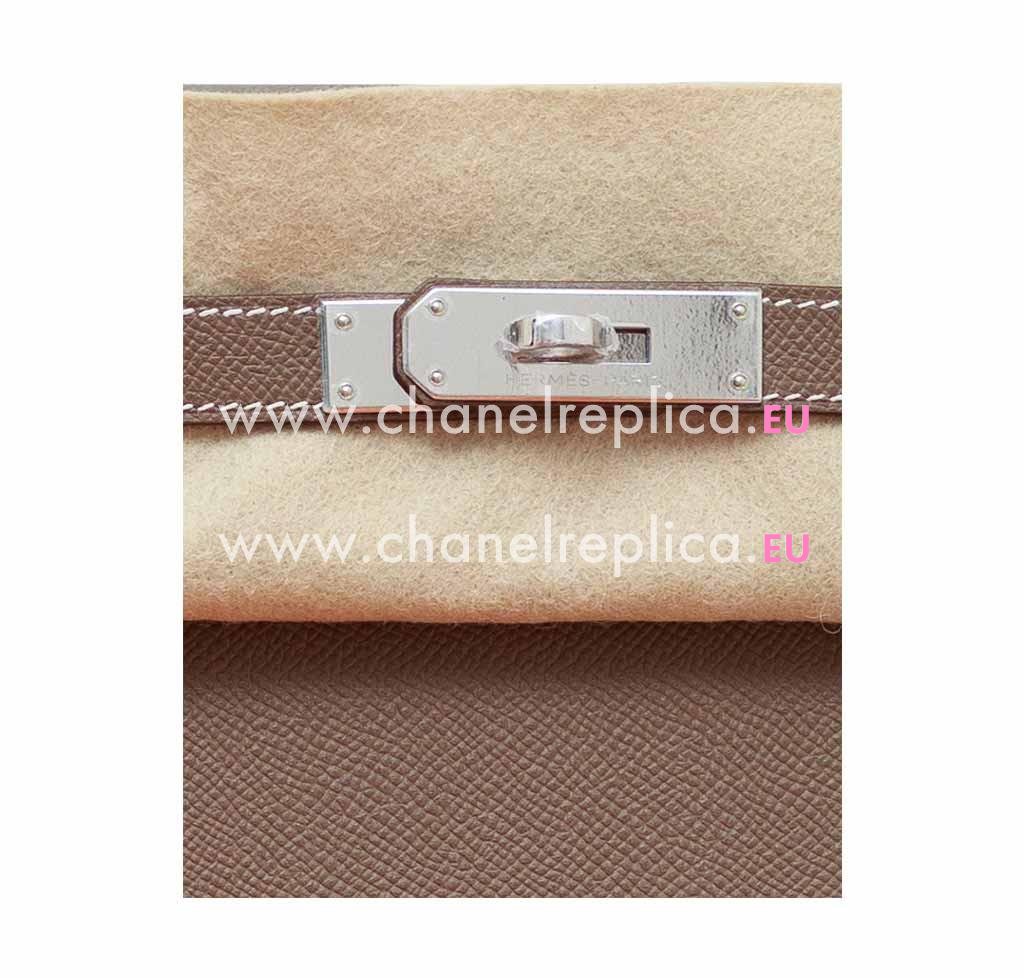 Hermes Kelly 32cm Etoupe Epsom Leather Palladium Hardware Handbag HK1032DGS