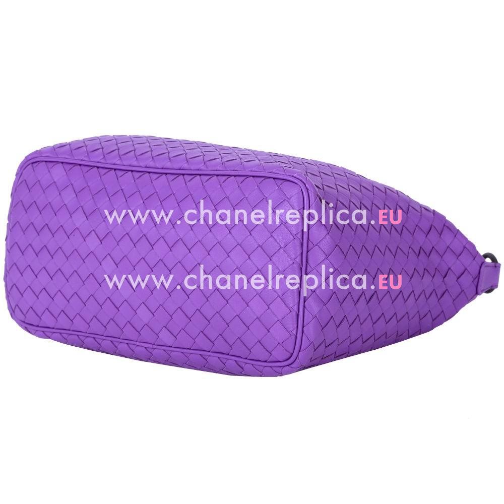 Bottega Veneta Classic Intrecciato Nappa Weave Falcate Shoulder Bag In Pink Purple B6110614