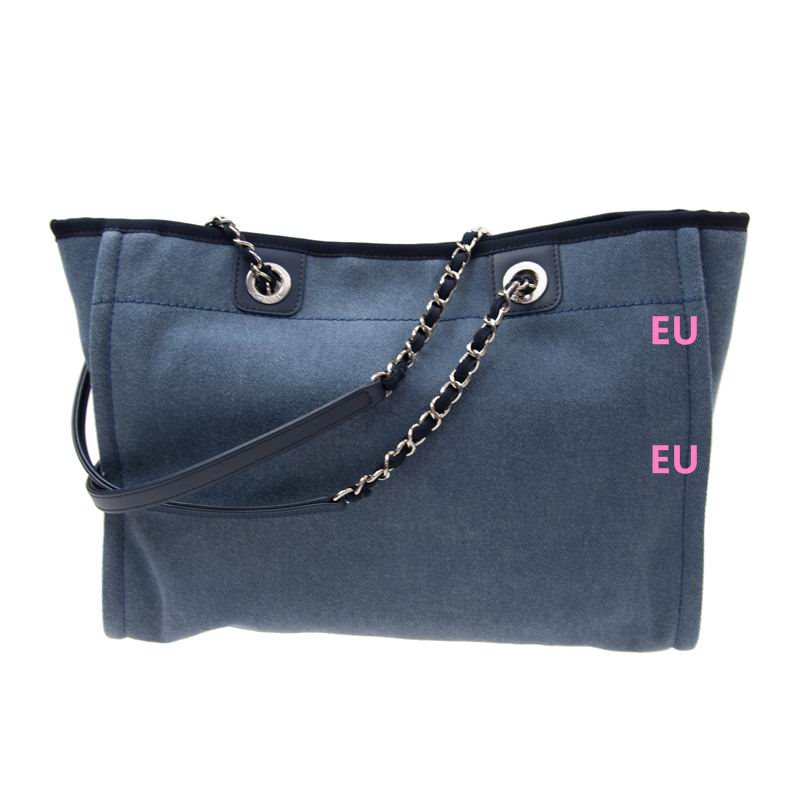 Chanel Canvas Deauville Chain Shoulder Tote Bag Blue A67001CLBLUES