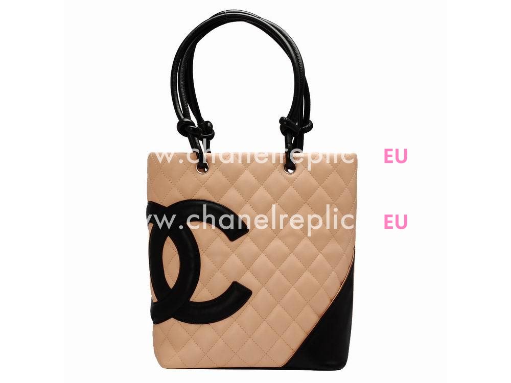 Chanel Kanbonrain Midiamutoto Bag Beige/Black A25167-4