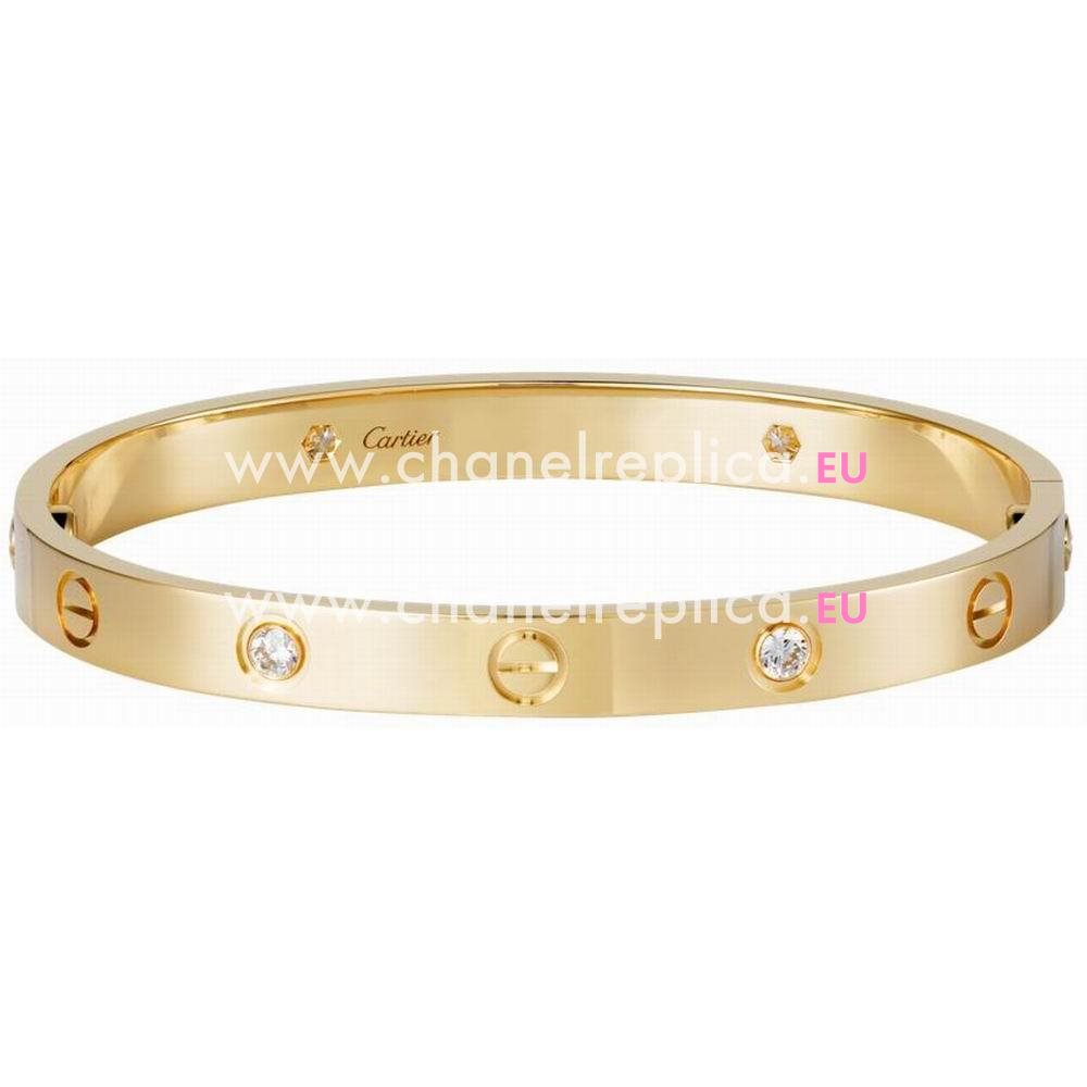 Cartier Love 18K Yellow Gold 4 Diamonds Bracelet CR7081810