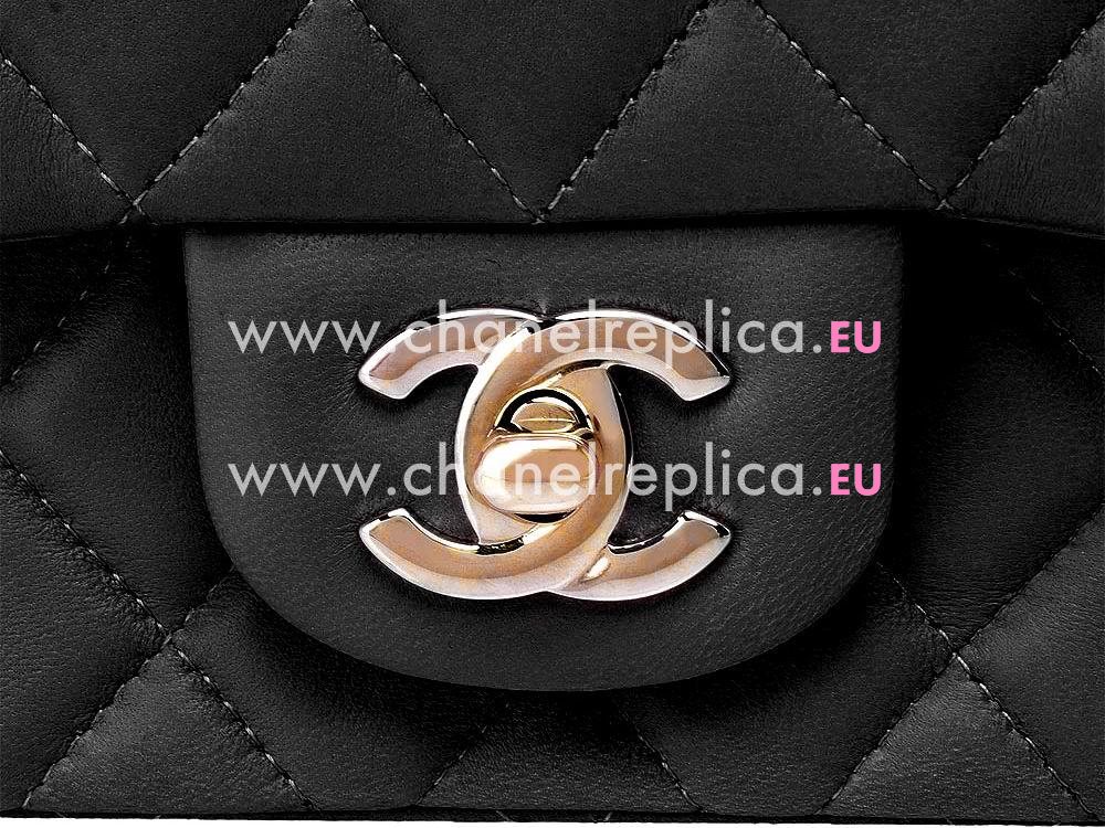 Chanel Mini Coco 2.55 Lambskin Flap Bag Black(Gold) A35222