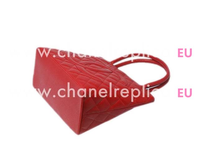 Chanel Caviar Medallion Bag In Red Silver Hardware 01804C