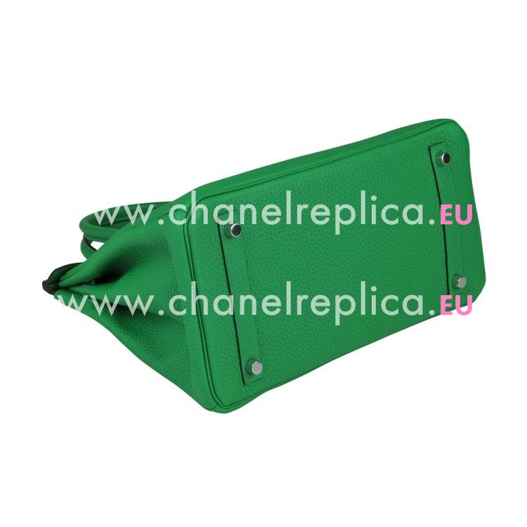 Hermes Birkin 30cm Bamboo Green Togo Leather Palladium Hardware Bag HB1030TGB
