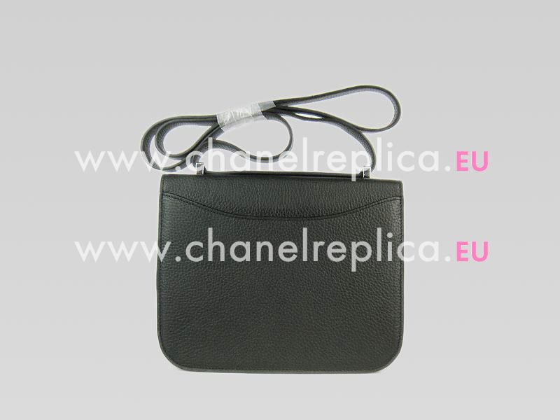 Hermes Clemence Constance Bag Micro Mini In Black(Silver) H1017BS
