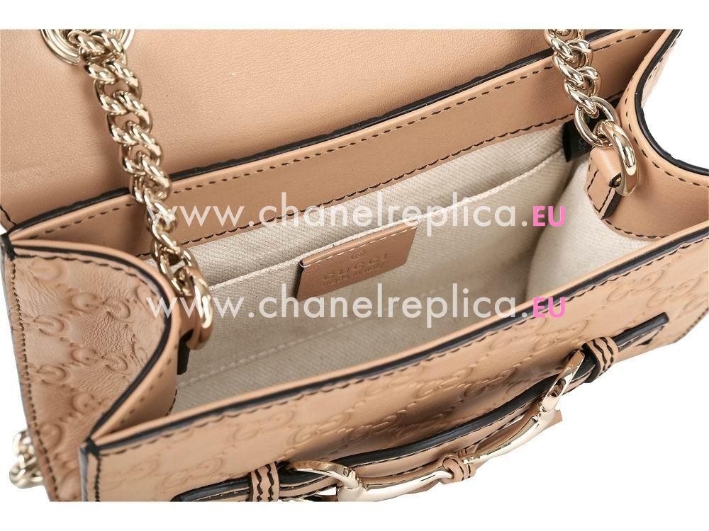 Gucci Emily Guccissima Calfskin shoulder Bag In Brown G592765