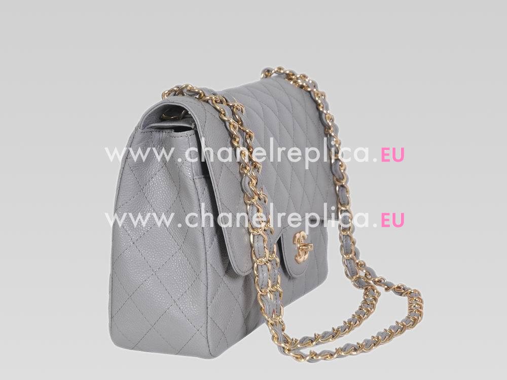 Chanel Caviar Jumbo Double Flap Bag Gray(Gold) A58600GLG