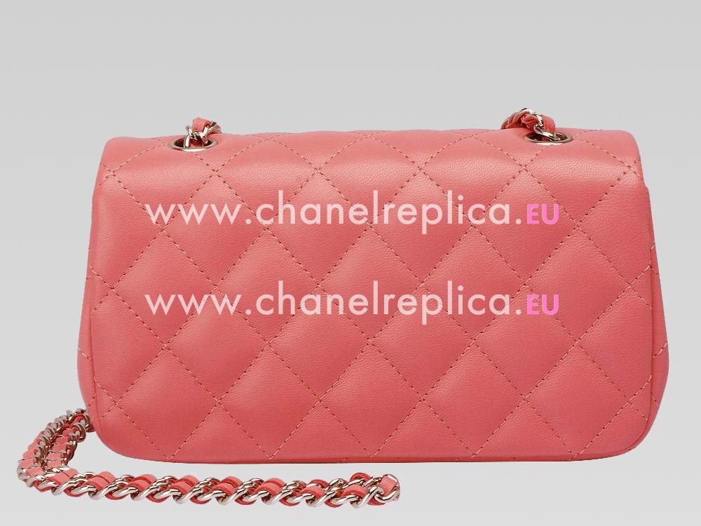 Chanel 2013 Lambskin CC Lock CrossBody Bag Hot Pink Silver A45534