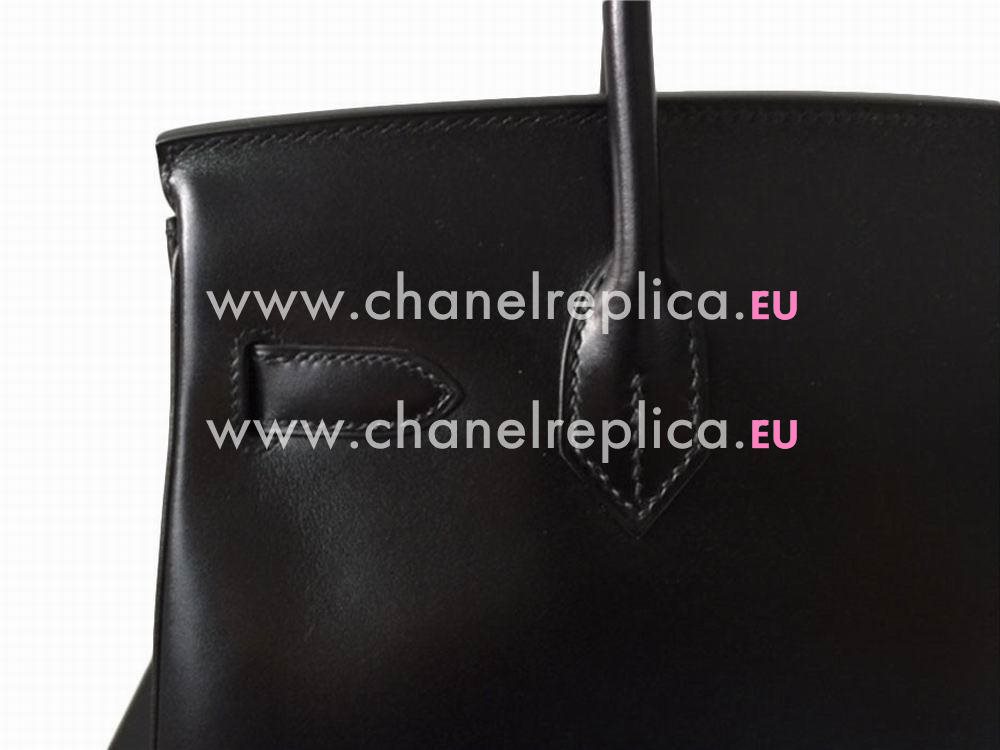 Hermes Birkin 30 Box Leather Black Bag Black Hardware HS5288