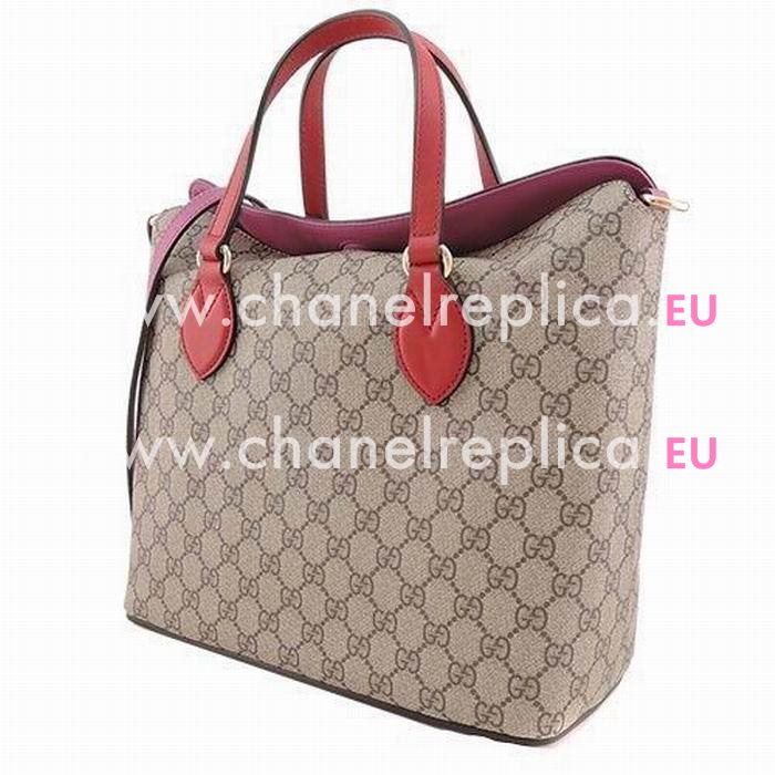 Gucci GG Supreme PVC Shoulder/Handle Bag In Khaki Red G559456