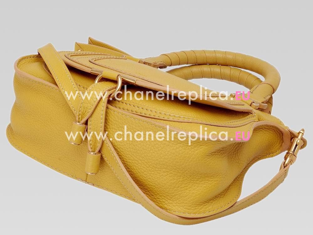 CHLOE Baby Marcie Calfskin Double Handle Bag Citrus C456190