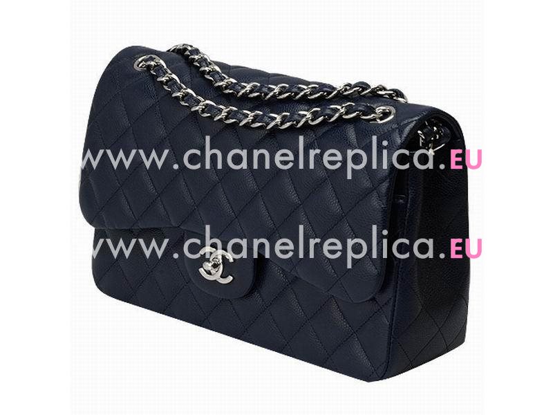 Chanel Caviar Jumbo Coco Flap Bag Dark Blue A58600DBL