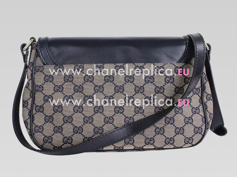 Gucci Sukey G-Logo Fabric&Cowhide CrossBody Bag Blue G554558