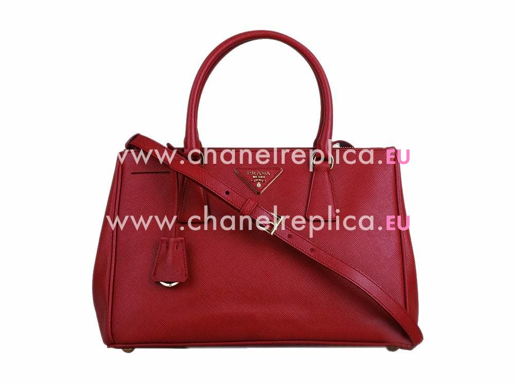 Prada Saffiano Lux Triangle Logo Small Size Bag Red P467949