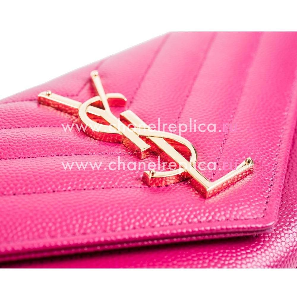 YSL Saint Laurent Cavier Calfskin Y Wallets In Pink YSL5350297