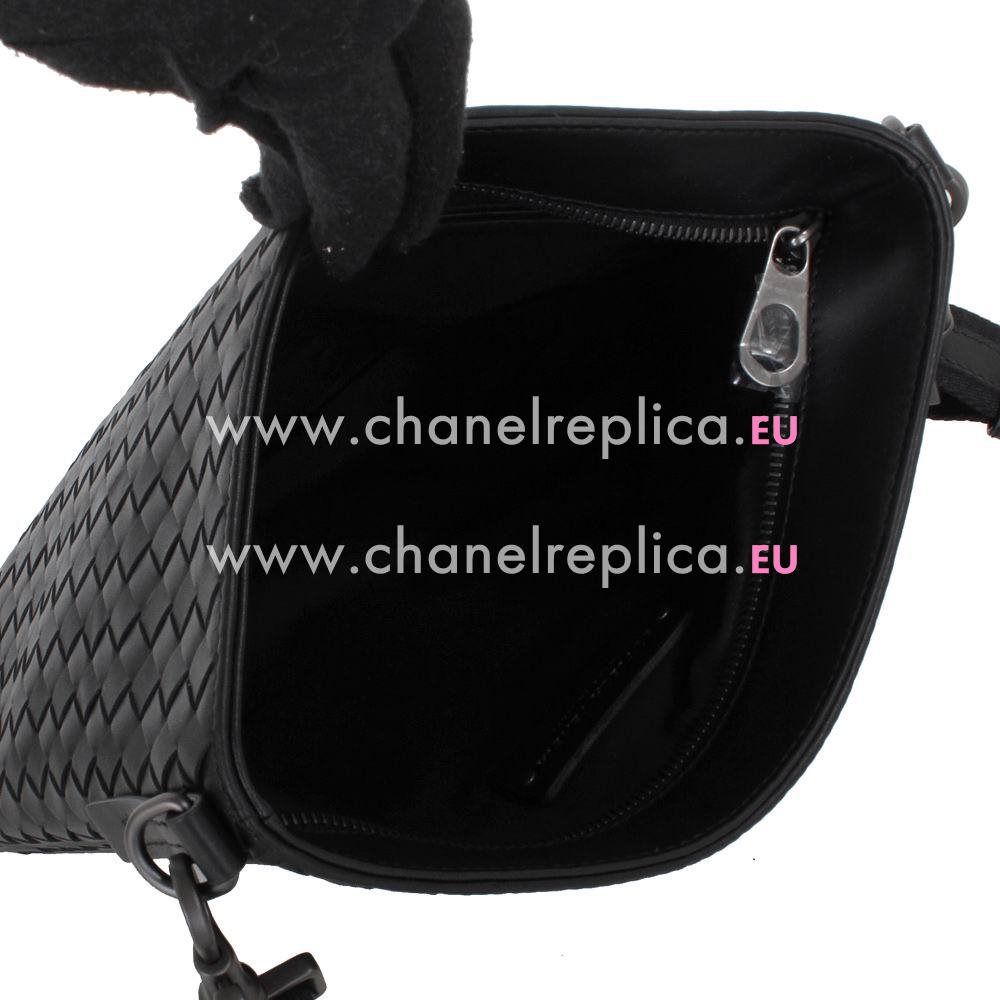 Bottega Veneta Classic Nappa Woven Zipper Shouldbag Black B5579900