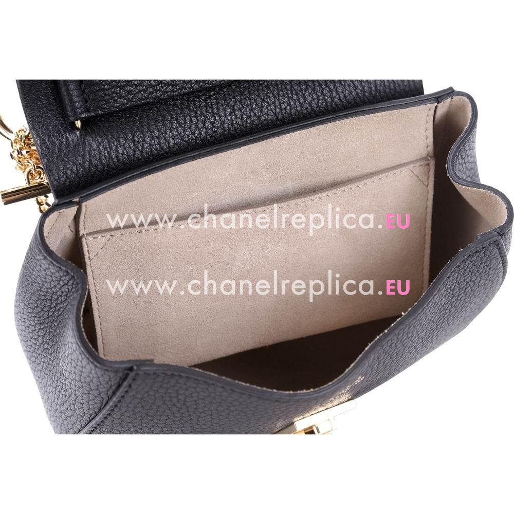 Chloe Drew Grain Calfskin Leather Mini Shoulser Bag Black C55649973
