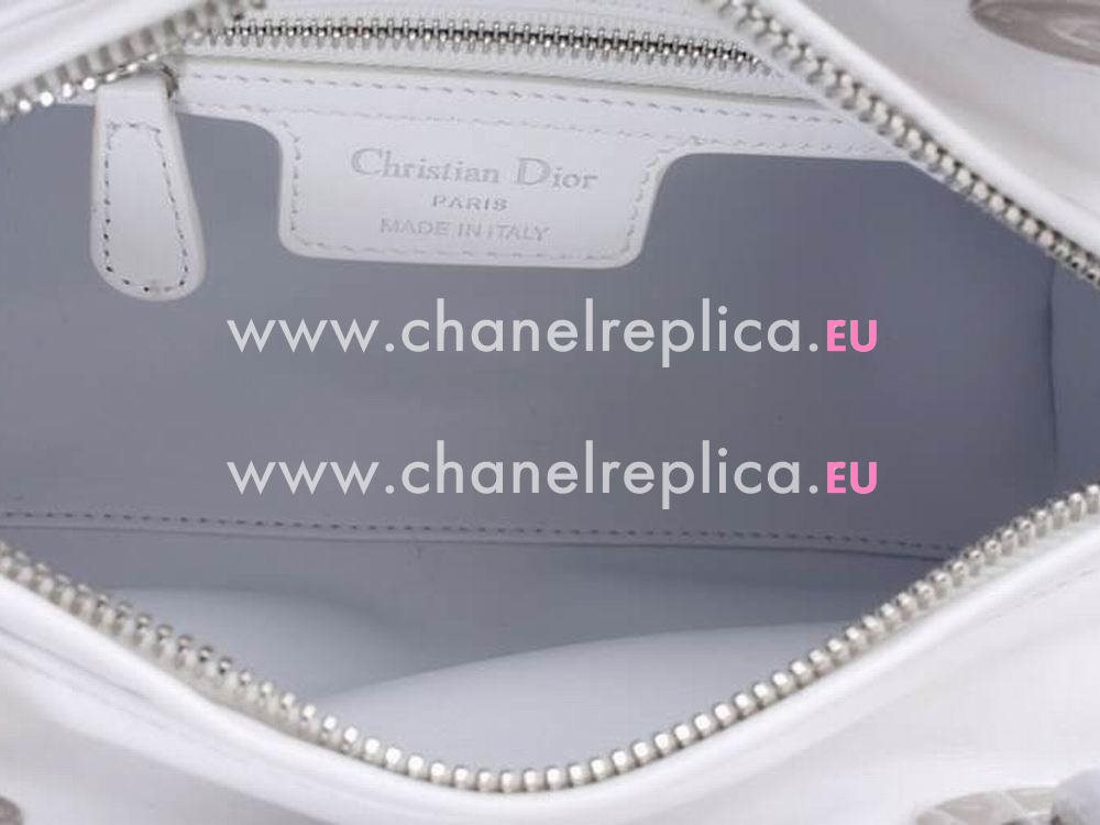 Lady Dior Lambskin With Medals Bag In White 164836