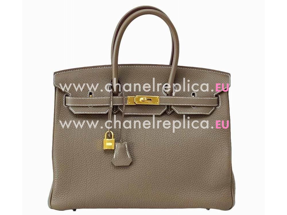 Hermès Birkin 35 Togo Etoupe Gold Hardware Hand Sew H1043ETG