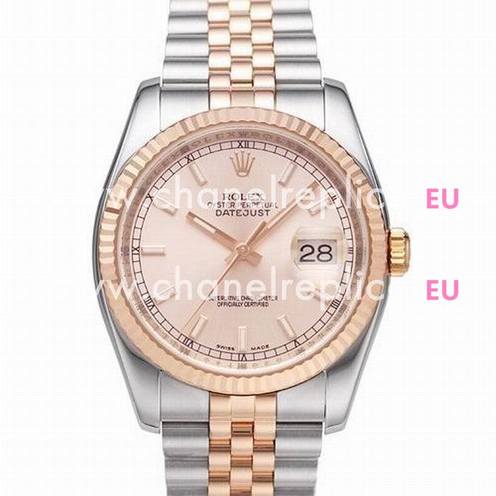 Rolex Datejust Automatic 36 mm 18K Gold Stainless Steel Watch Rose Gold R116231-2