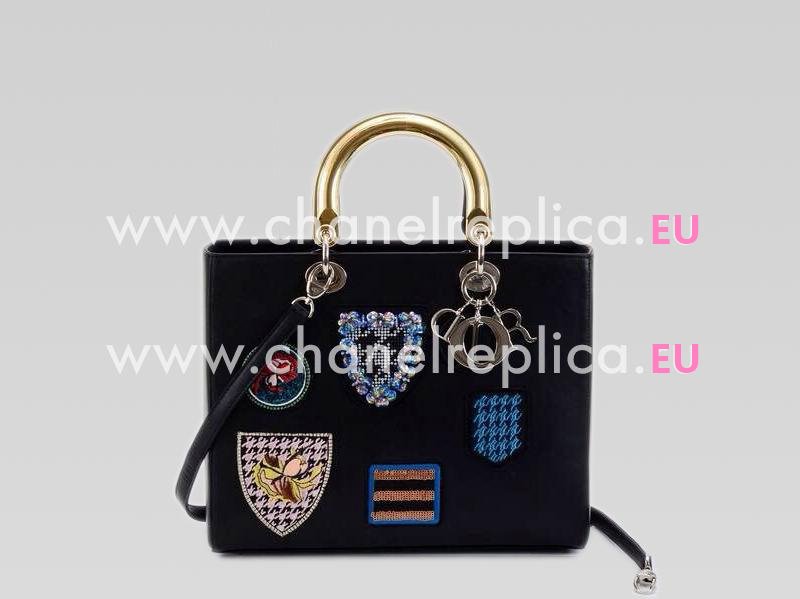Lady Dior Lambskin With Medals Bag In Black 115105
