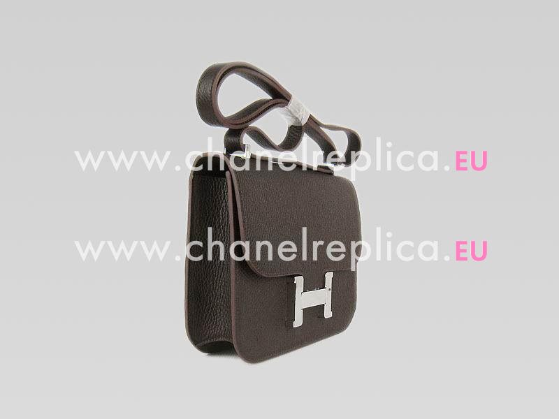 Hermes Constance Bag Micro Mini Deep Coffee(Silver) H1017DCS