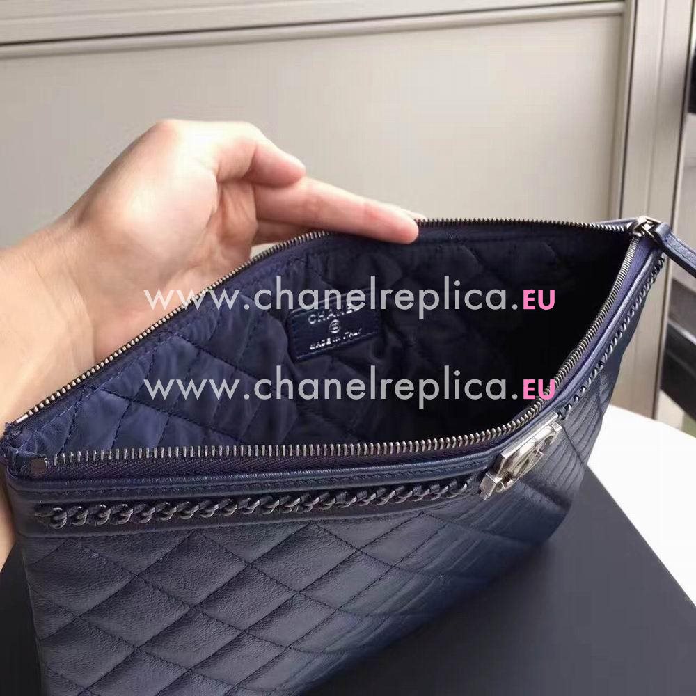 Chanel Calfskin Wallet Dark Blue C6120514