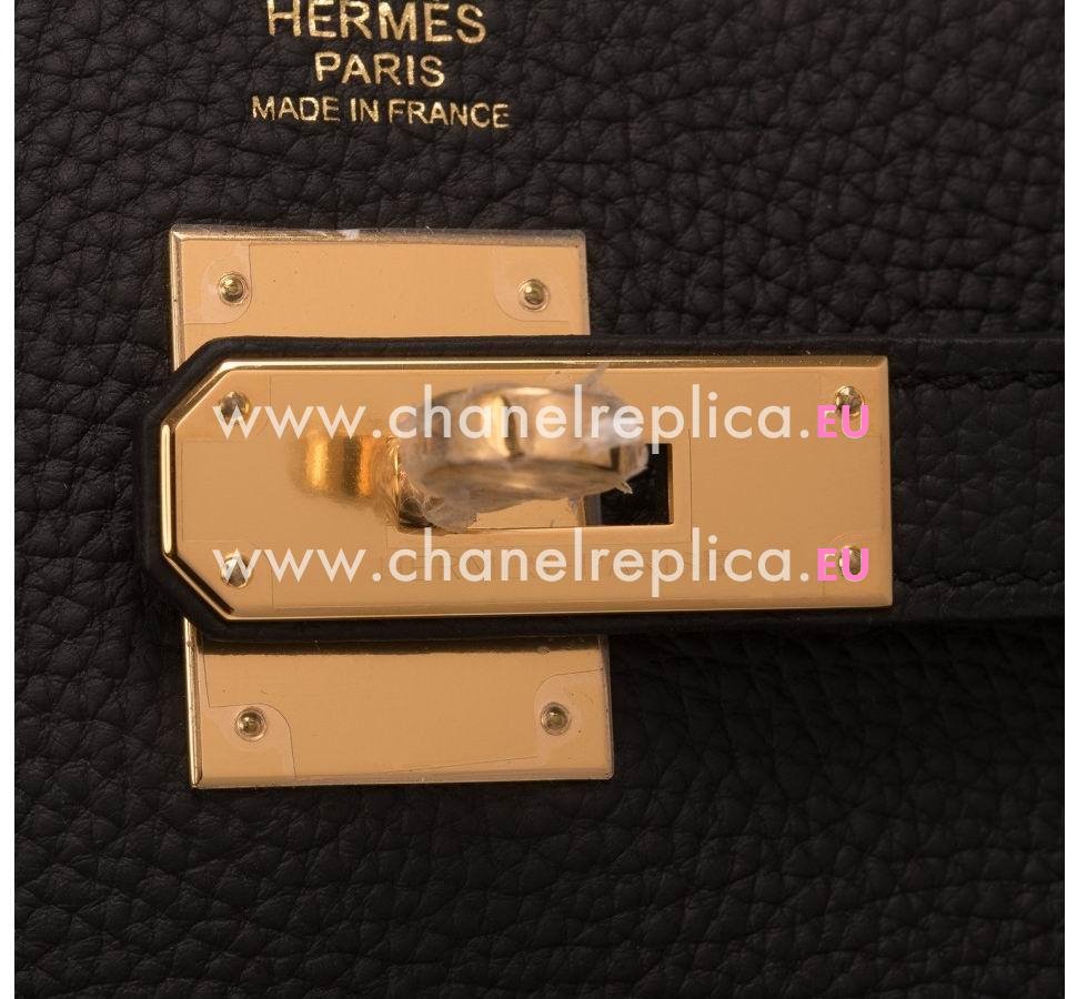 Hermes Kelly 32cm Jet Black Togo Leather Gold Hardware Hand Sew bag HK1032BBG