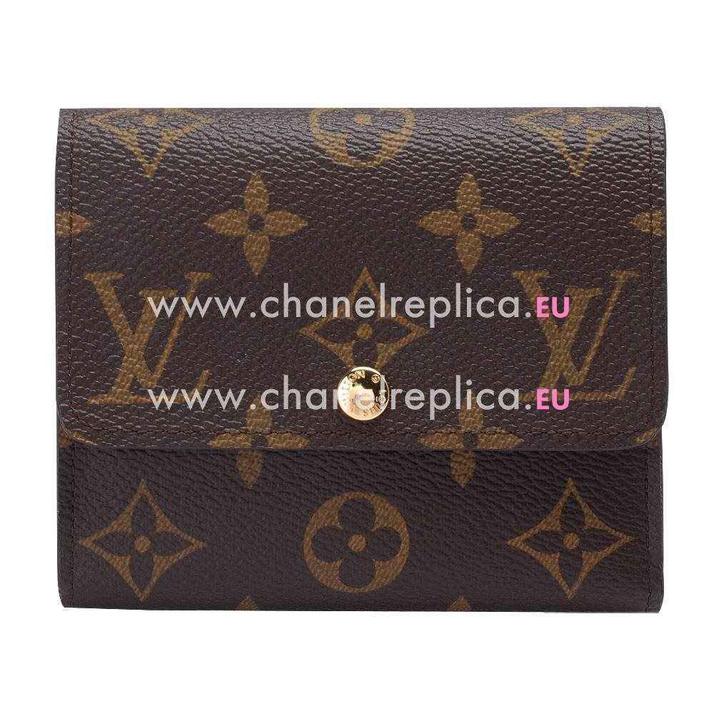 Louis Vuitton Classic Monogram Canvas Calfskin Leather Wallet M60402