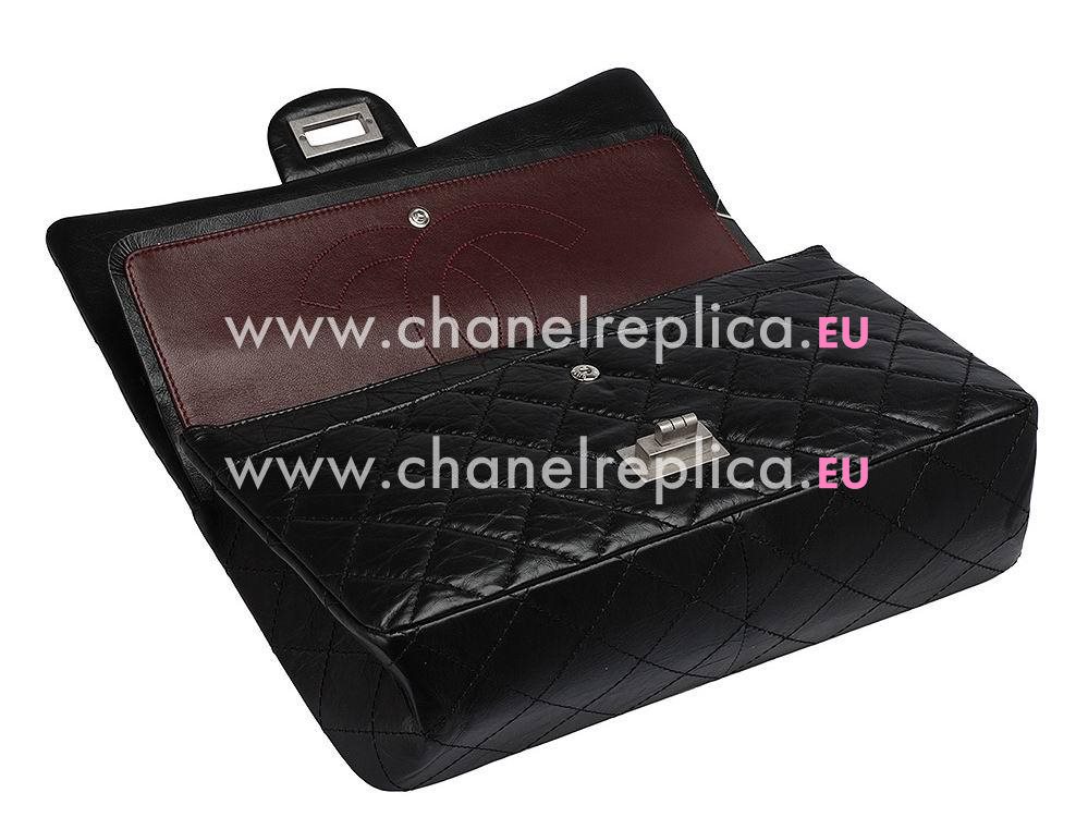 Chanel Jumbo Aged Calfskin Bag in Black(Antique-Silver) A12456AS