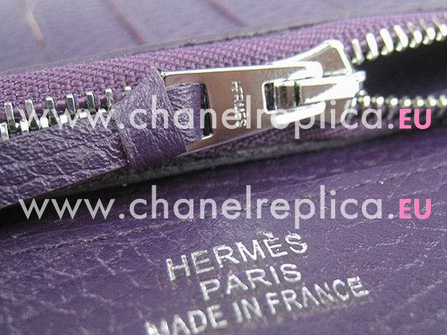 Hermes Dogon Clemence Leather Wallet In Purple HL.001E