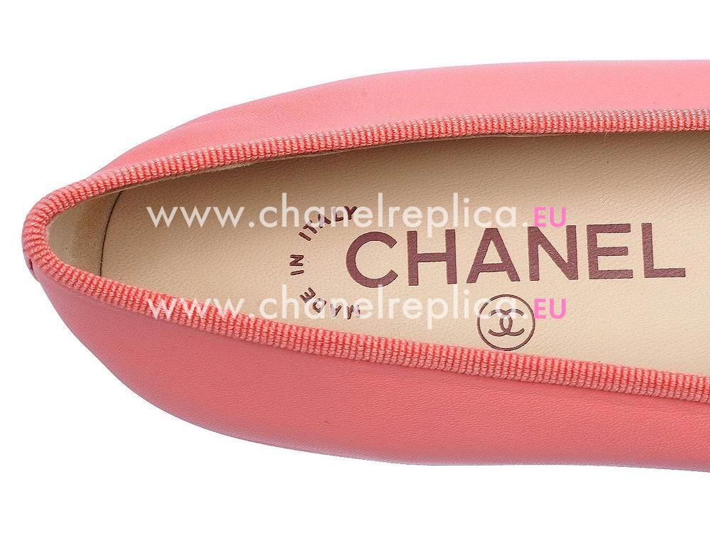 Chanel Double CC Lambskin Bowknot Shoes Peach Gold G56340