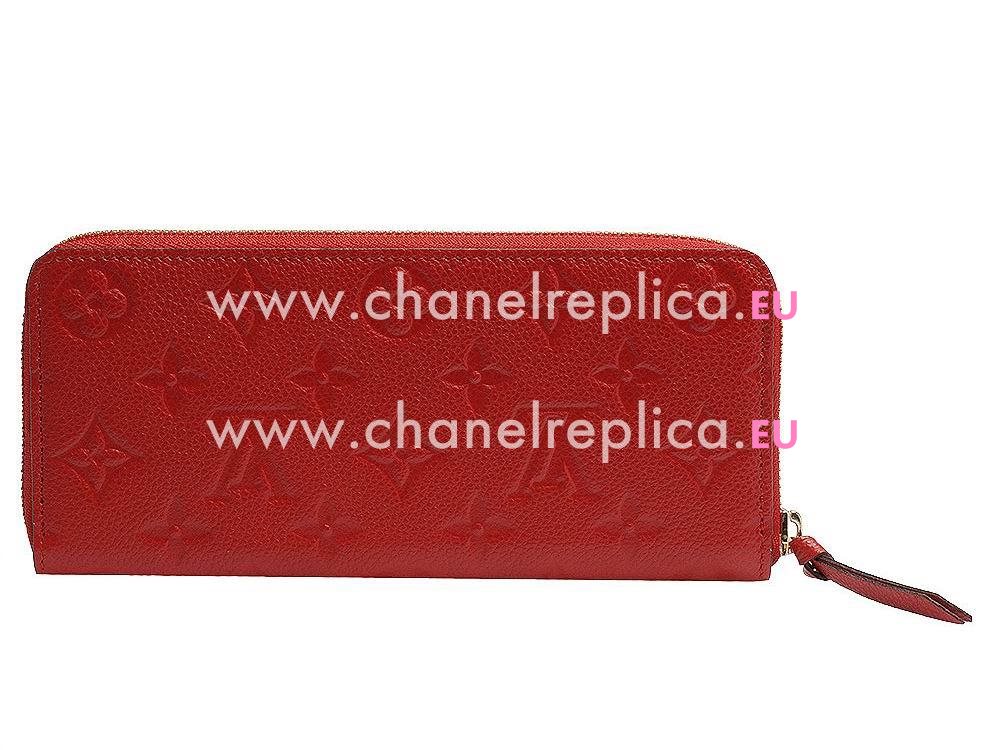 Louis Vuitton Monogram Empreinte Clemence Wallet Cherry M60169