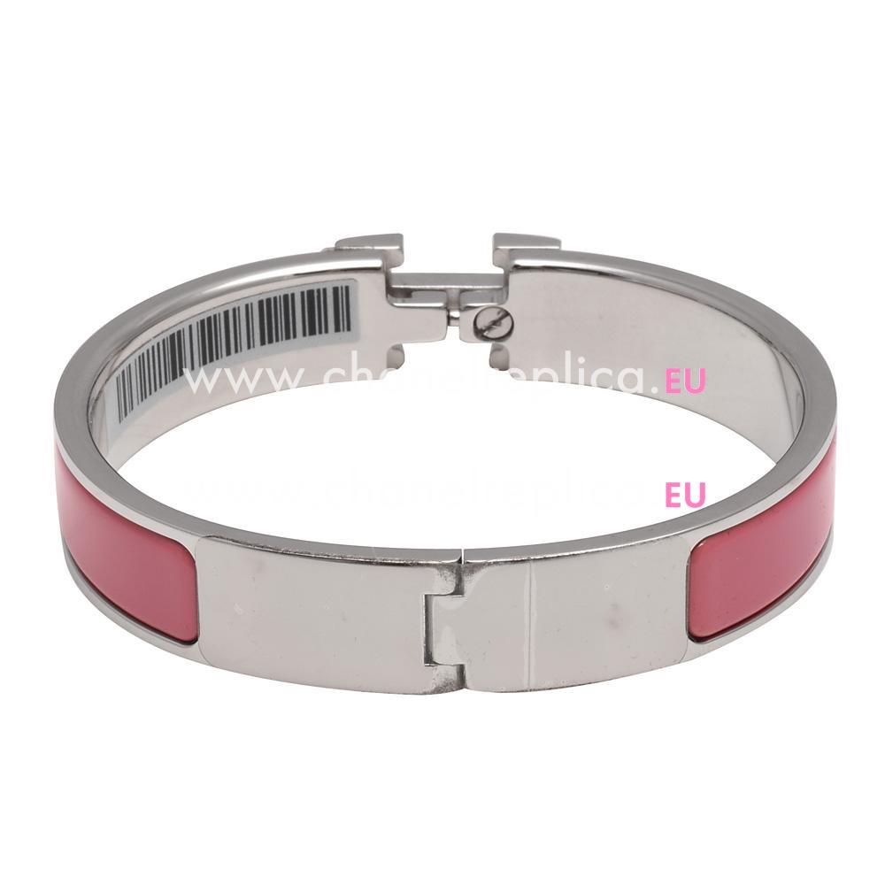 Hermes Clic Clac H R-Bracelet PM Velour Pink/Silvery H7022012