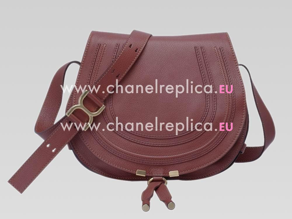 CHLOE Marcie Medium Calfskin Crossbody Bag Rougeberry C459988